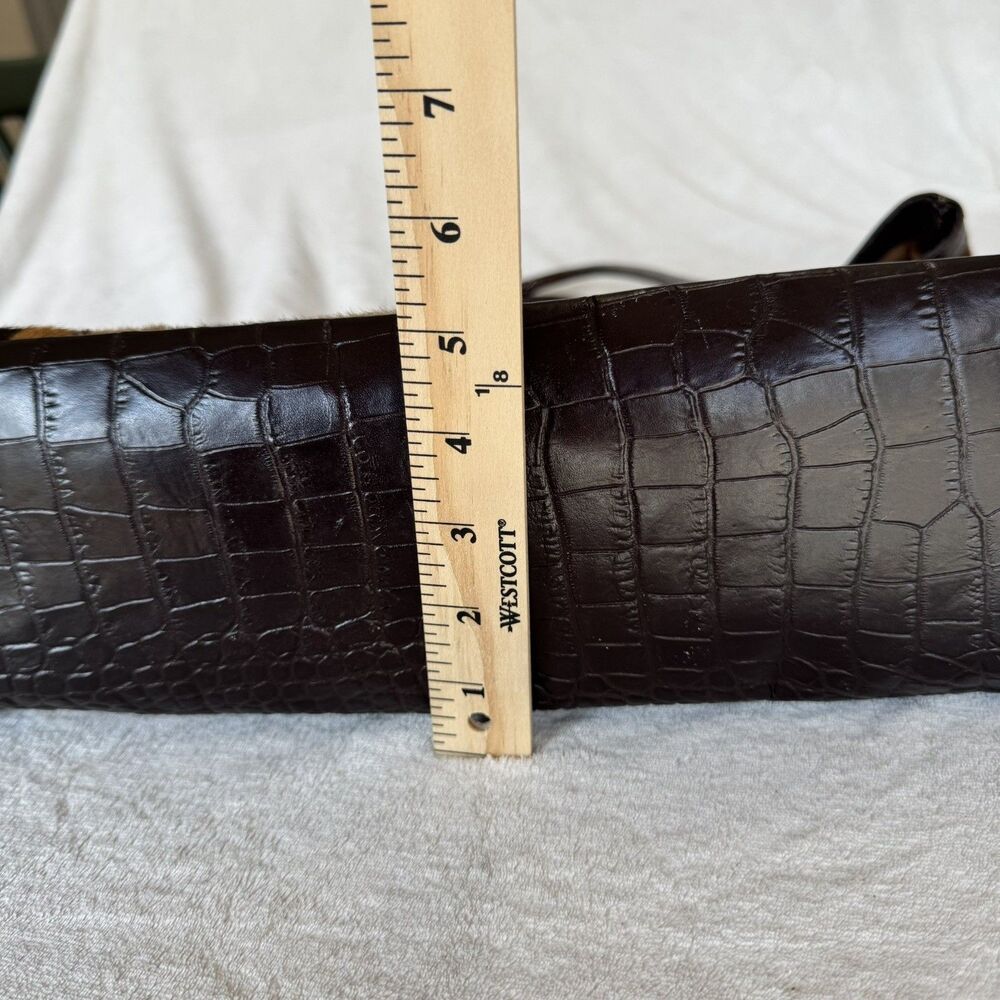 Maurizio Taiuti GENUINE LEATHER COWHIDE CALF HAIR Tote Handbag MADE IN ITALY - Picture 11 of 16